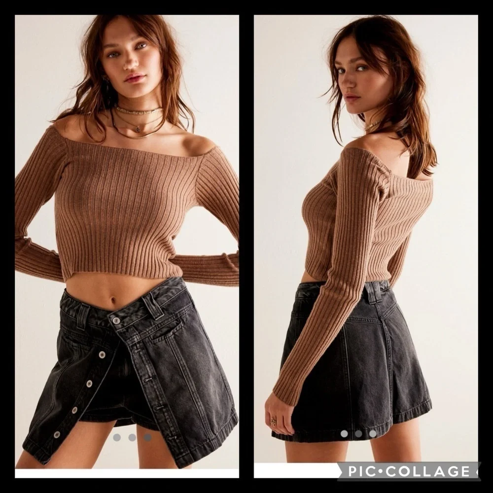 We The Free People NWT Midnight Sun Midrise Skort Sz 31, 16” waist